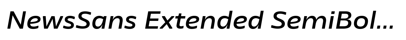 NewsSans Extended SemiBold Italic